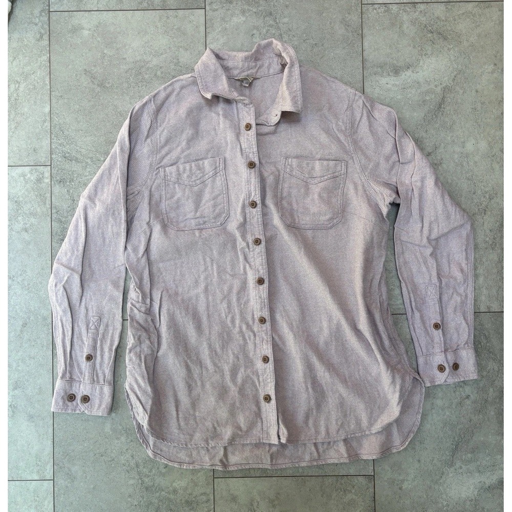 Duluth Trading Co Women's L Purple Button Up Shirt Long Sleeve Gorpcore Workwear